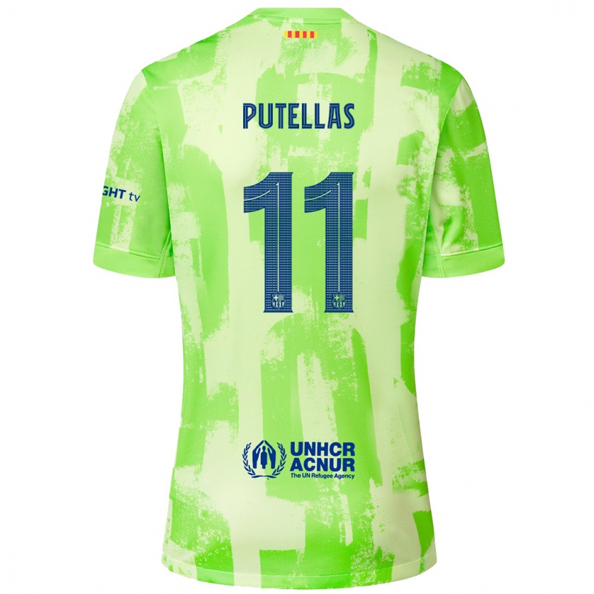 Niño Fútbol Camiseta Alexia Putellas #11 Lima Equipación Tercera 2024/25 Perú