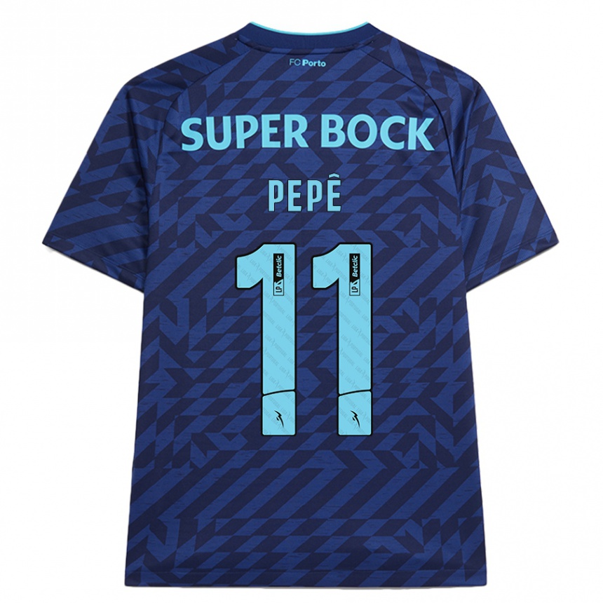 Niño Fútbol Camiseta Pepê #11 Azul Marino Equipación Tercera 2024/25 Perú