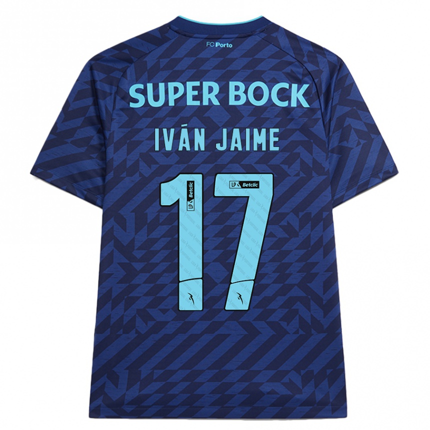 Niño Fútbol Camiseta Iván Jaime #17 Azul Marino Equipación Tercera 2024/25 Perú