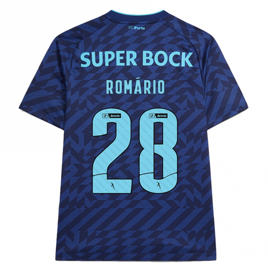 Niño Fútbol Camiseta Romário Baró #28 Azul Marino Equipación Tercera 2024/25 Perú