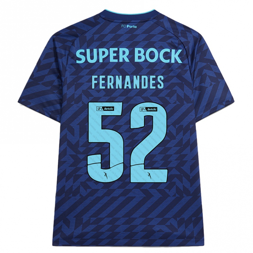 Niño Fútbol Camiseta Martim Fernandes #52 Azul Marino Equipación Tercera 2024/25 Perú