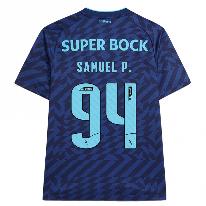 Niño Fútbol Camiseta Samuel Portugal #94 Azul Marino Equipación Tercera 2024/25 Perú