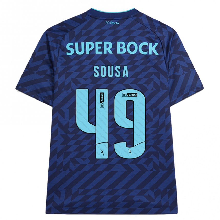 Niño Fútbol Camiseta Gonçalo Sousa #49 Azul Marino Equipación Tercera 2024/25 Perú