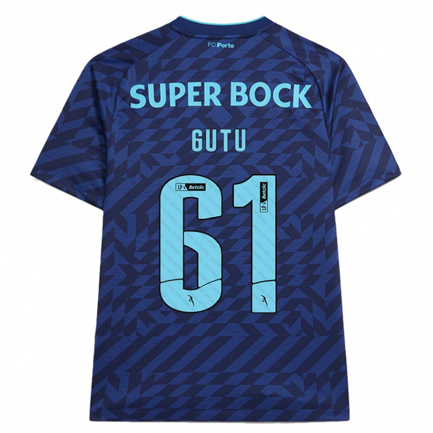 Niño Fútbol Camiseta Denis Gutu #61 Azul Marino Equipación Tercera 2024/25 Perú