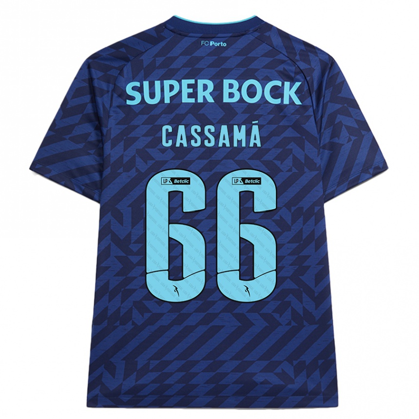 Niño Fútbol Camiseta Adramane Cassamá #66 Azul Marino Equipación Tercera 2024/25 Perú