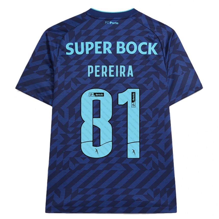 Niño Fútbol Camiseta Martim Pereira #81 Azul Marino Equipación Tercera 2024/25 Perú