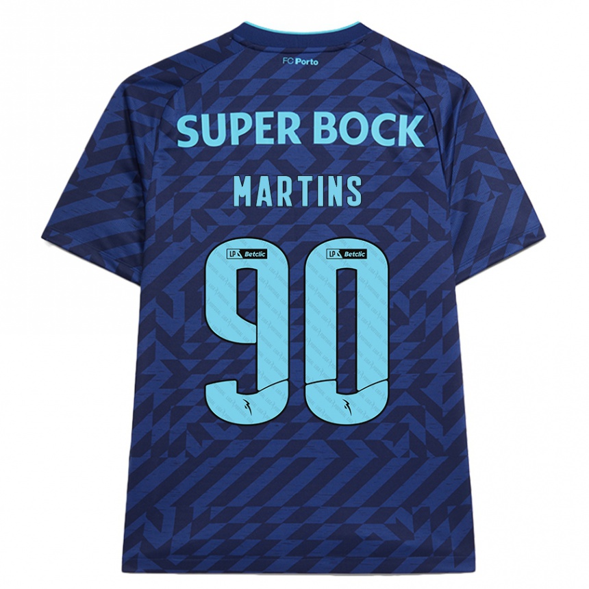 Niño Fútbol Camiseta Gil Martins #90 Azul Marino Equipación Tercera 2024/25 Perú