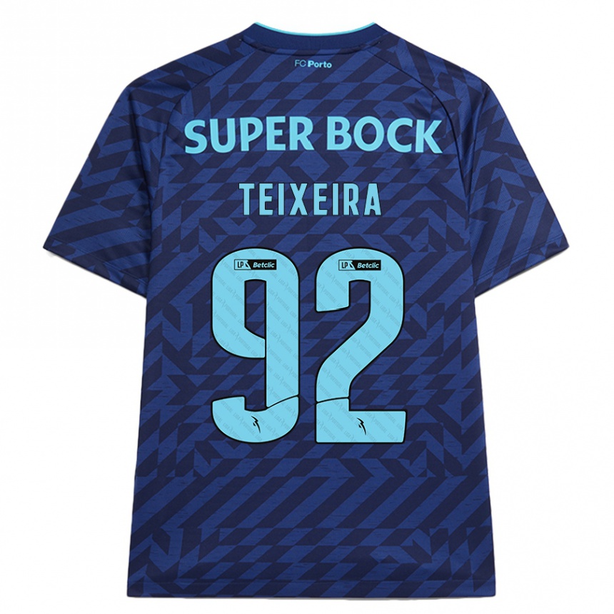 Niño Fútbol Camiseta João Teixeira #92 Azul Marino Equipación Tercera 2024/25 Perú