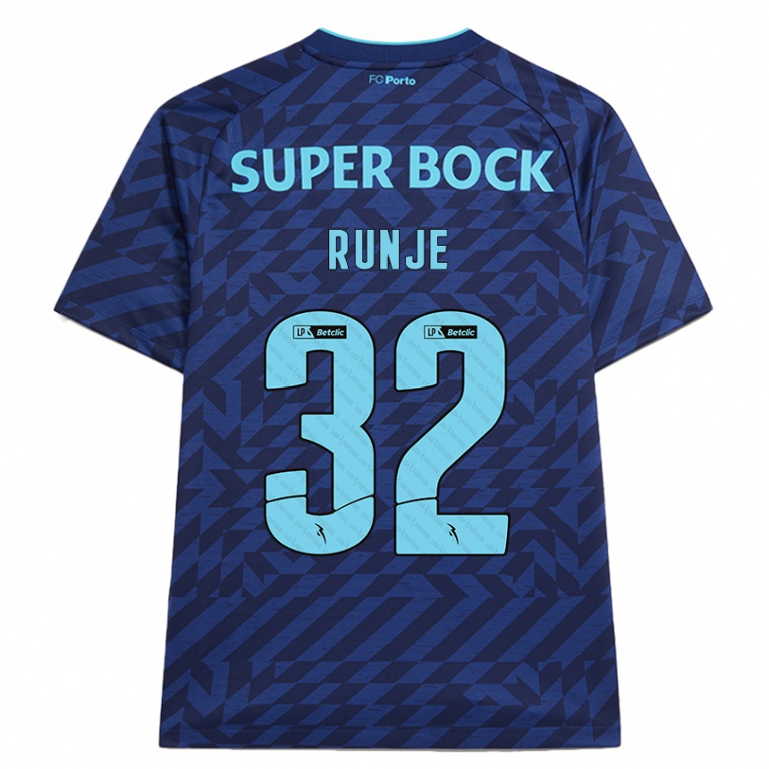 Niño Fútbol Camiseta Roko Runje #32 Azul Marino Equipación Tercera 2024/25 Perú