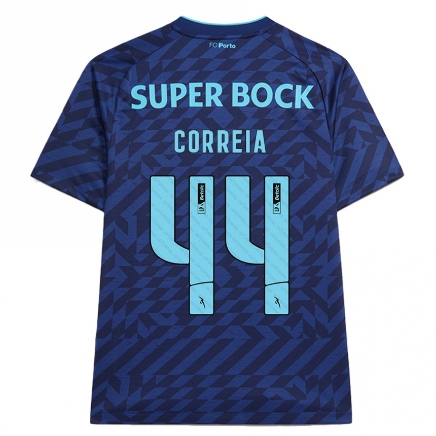 Niño Fútbol Camiseta Romain Correia #44 Azul Marino Equipación Tercera 2024/25 Perú