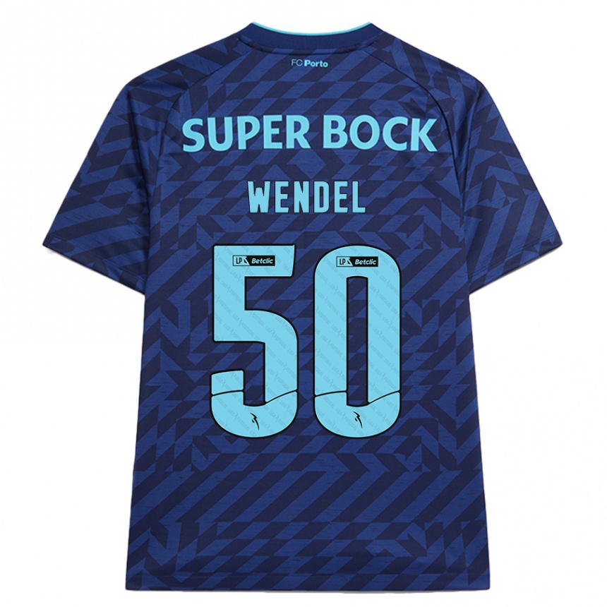 Niño Fútbol Camiseta Wendel #50 Azul Marino Equipación Tercera 2024/25 Perú