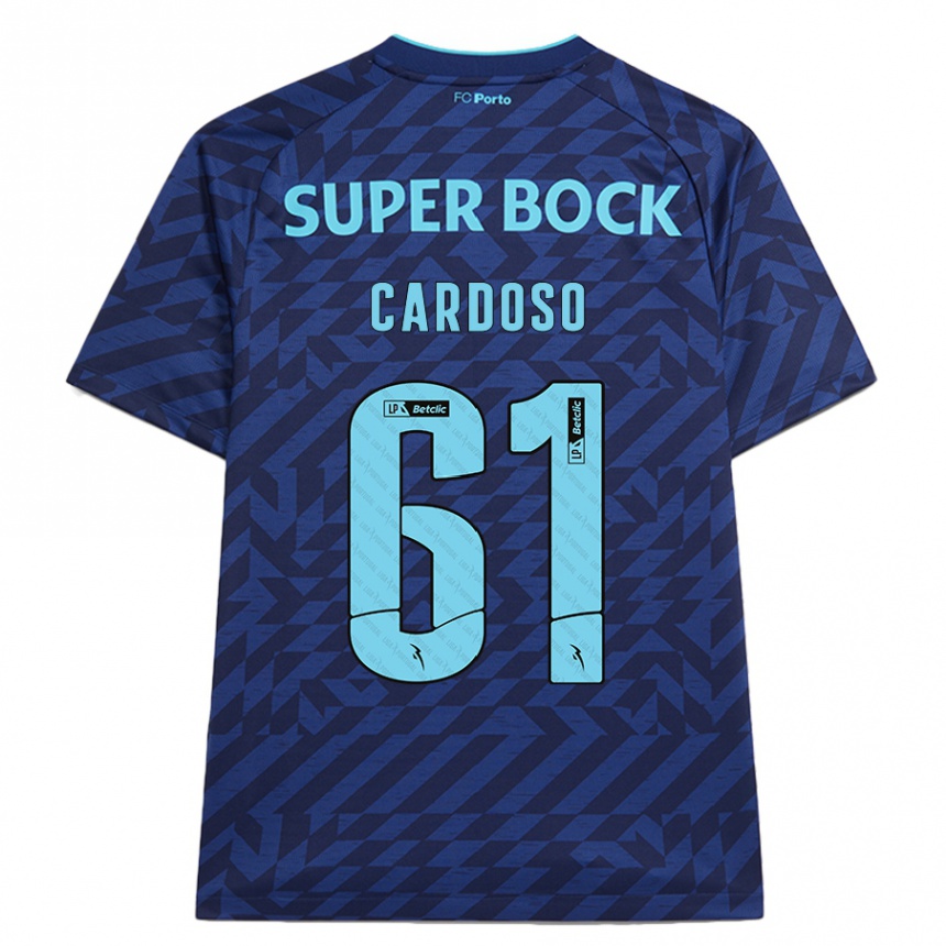 Niño Fútbol Camiseta Ivan Cardoso #61 Azul Marino Equipación Tercera 2024/25 Perú