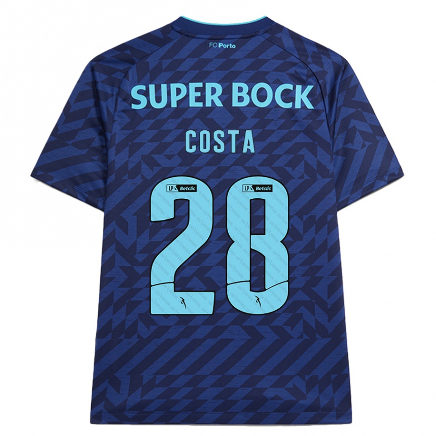 Niño Fútbol Camiseta Bruno Costa #28 Azul Marino Equipación Tercera 2024/25 Perú