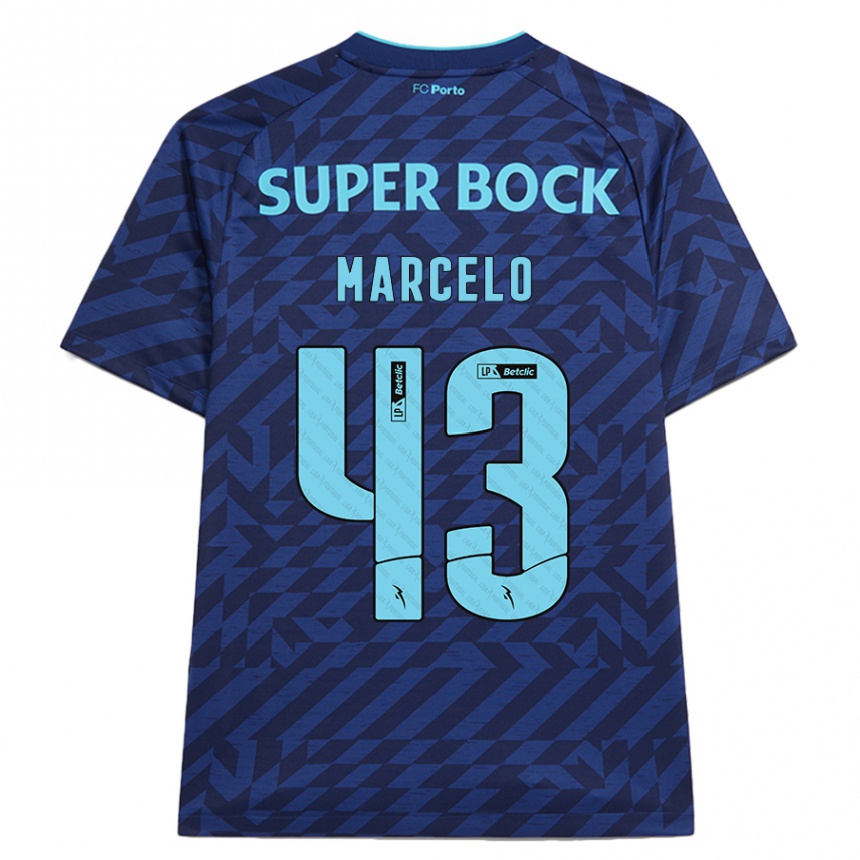 Niño Fútbol Camiseta Joao Marcelo #43 Azul Marino Equipación Tercera 2024/25 Perú