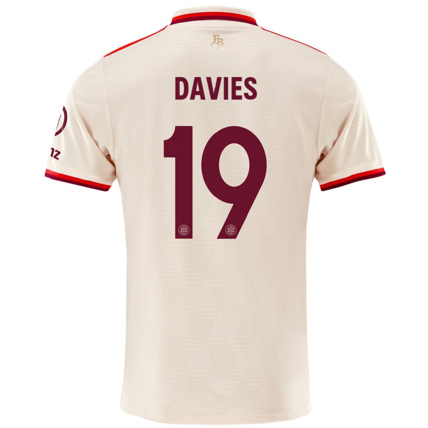 Niño Fútbol Camiseta Alphonso Davies #19 Lino Equipación Tercera 2024/25 Perú