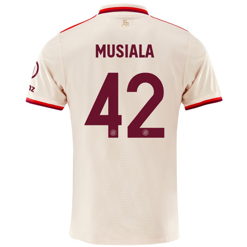 Niño Fútbol Camiseta Jamal Musiala #42 Lino Equipación Tercera 2024/25 Perú