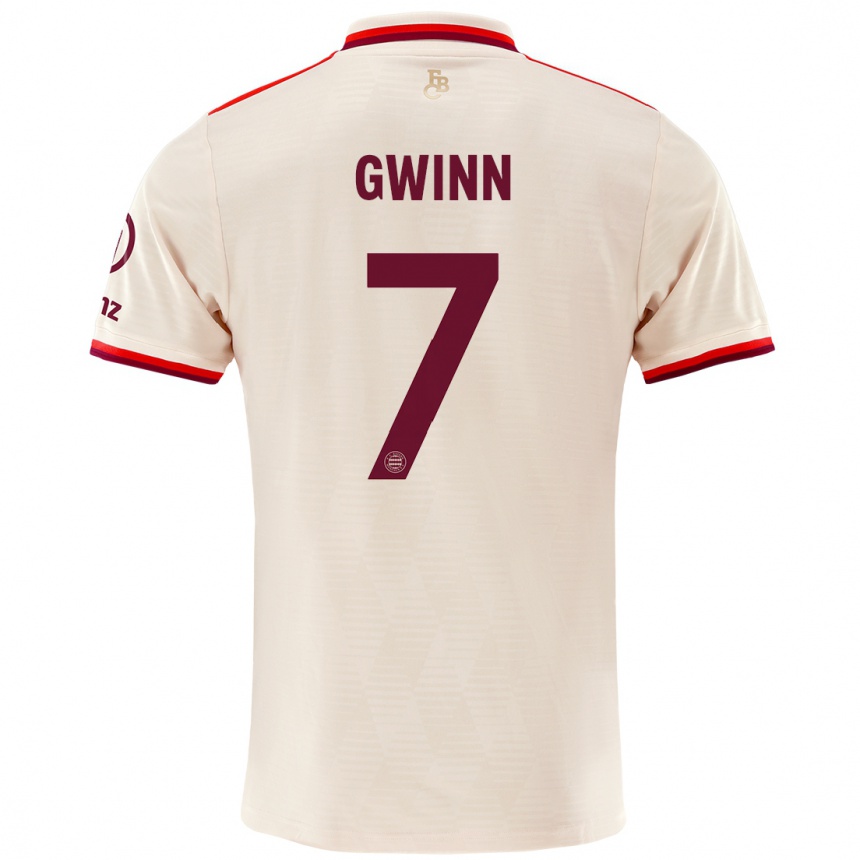 Niño Fútbol Camiseta Giulia Gwinn #7 Lino Equipación Tercera 2024/25 Perú