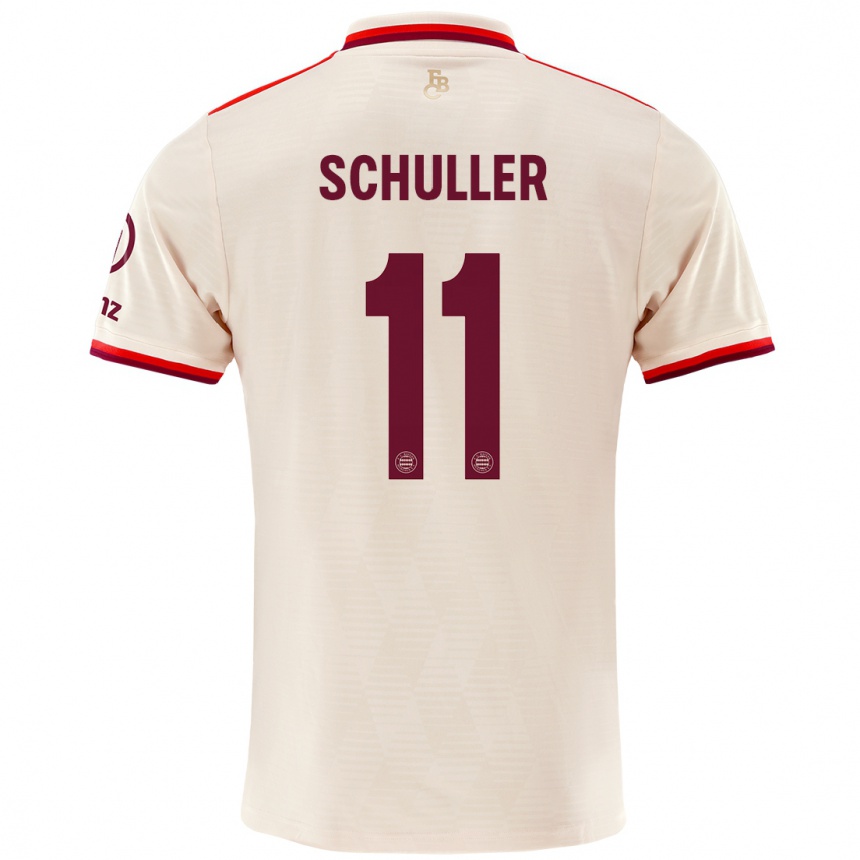 Niño Fútbol Camiseta Lea Schuller #11 Lino Equipación Tercera 2024/25 Perú