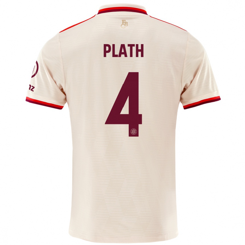 Niño Fútbol Camiseta Max Plath #4 Lino Equipación Tercera 2024/25 Perú