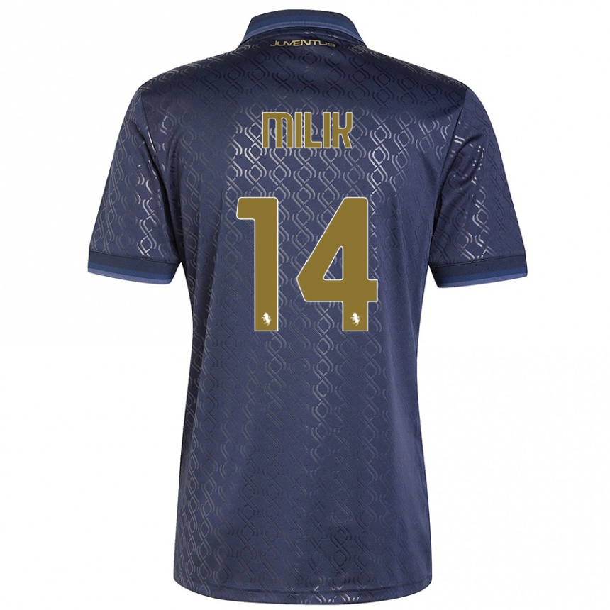 Niño Fútbol Camiseta Arkadiusz Milik #14 Azul Marino Equipación Tercera 2024/25 Perú