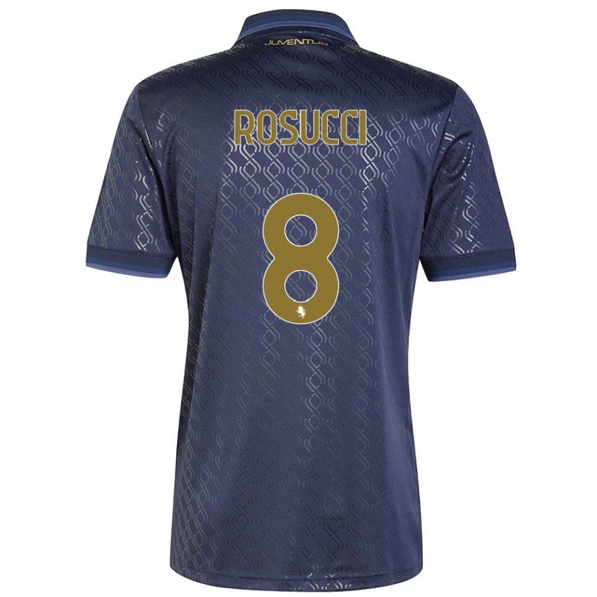 Niño Fútbol Camiseta Martina Rosucci #8 Azul Marino Equipación Tercera 2024/25 Perú