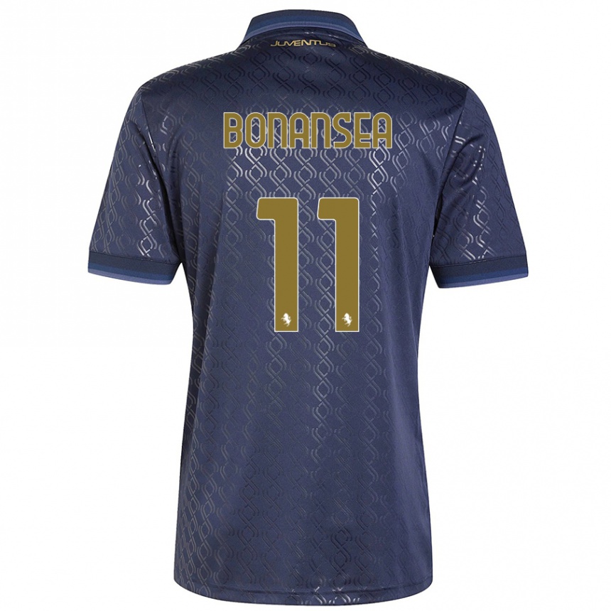 Niño Fútbol Camiseta Barbara Bonansea #11 Azul Marino Equipación Tercera 2024/25 Perú