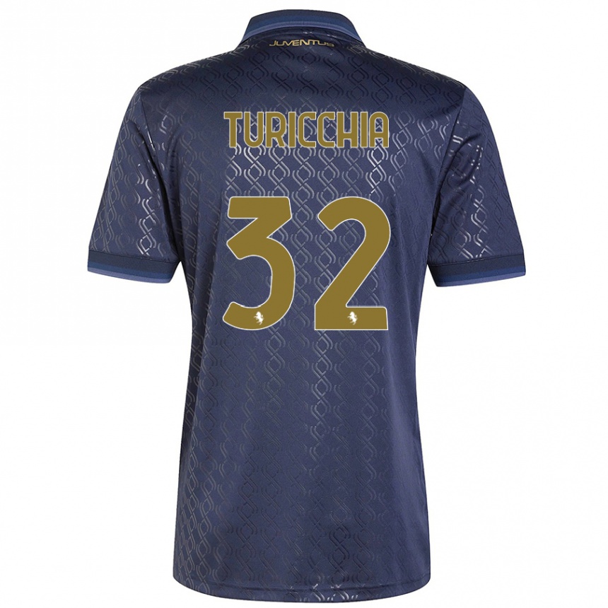 Niño Fútbol Camiseta Riccardo Turicchia #32 Azul Marino Equipación Tercera 2024/25 Perú