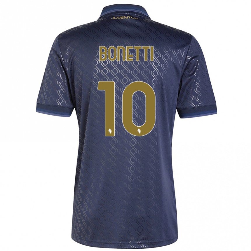 Niño Fútbol Camiseta Andrea Bonetti #10 Azul Marino Equipación Tercera 2024/25 Perú