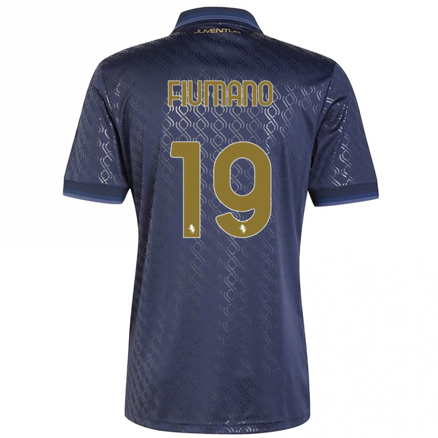 Niño Fútbol Camiseta Filippo Fiumano #19 Azul Marino Equipación Tercera 2024/25 Perú