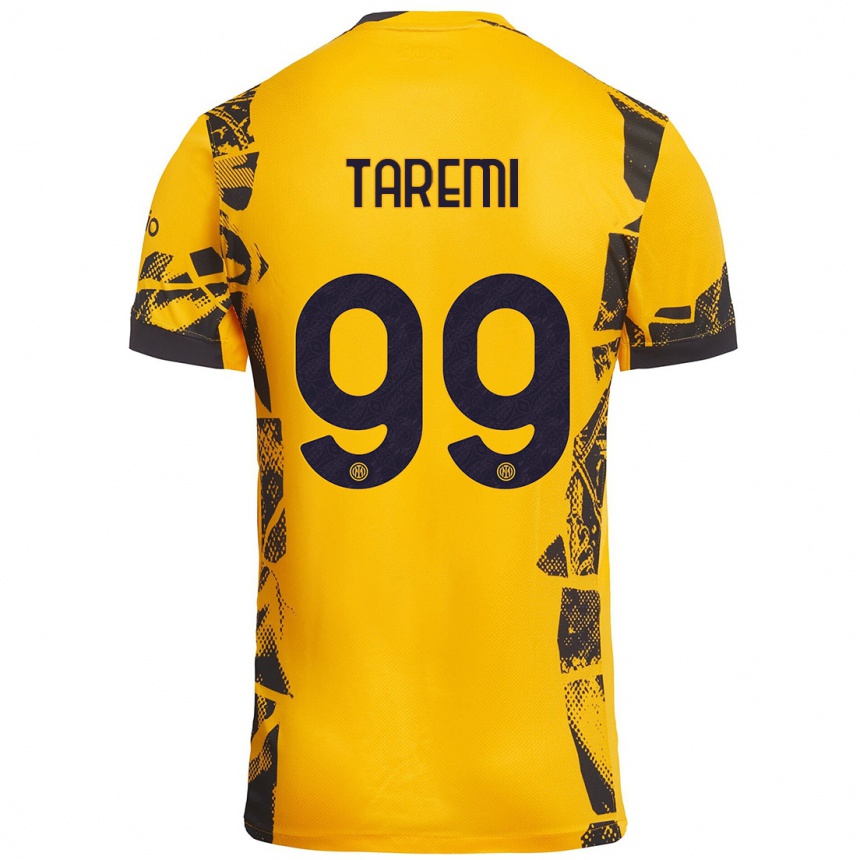 Niño Fútbol Camiseta Mehdi Taremi #99 Dorado Negro Equipación Tercera 2024/25 Perú