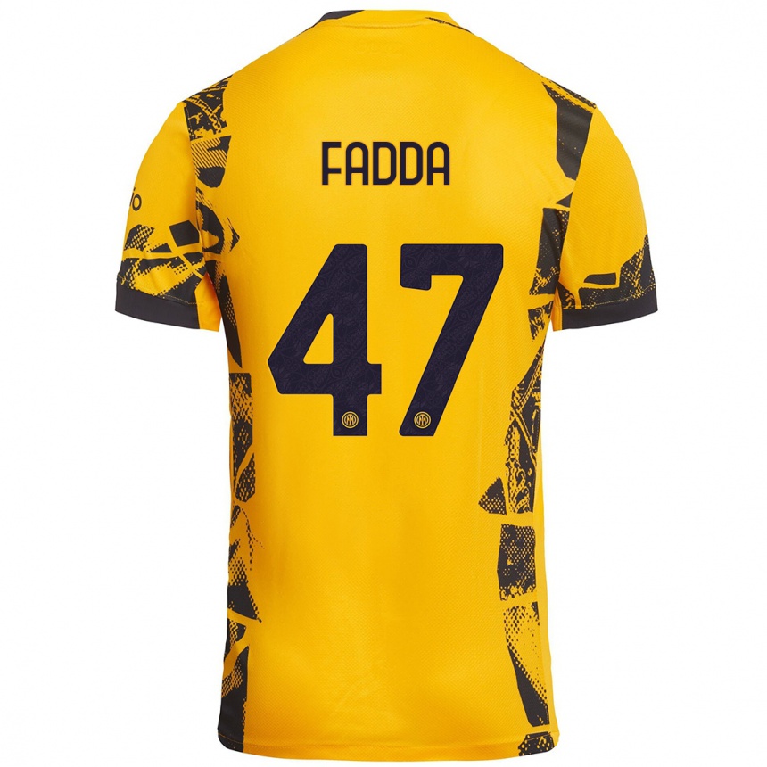 Niño Fútbol Camiseta Paola Fadda #47 Dorado Negro Equipación Tercera 2024/25 Perú