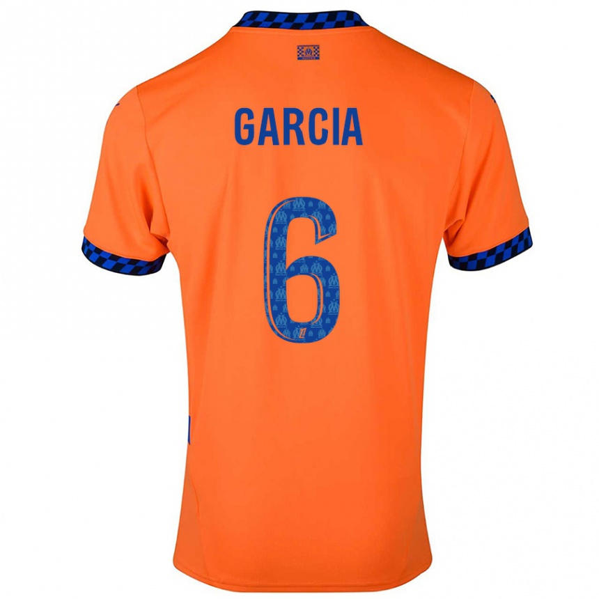 Niño Fútbol Camiseta Ulisses Garcia #6 Naranja Azul Oscuro Equipación Tercera 2024/25 Perú