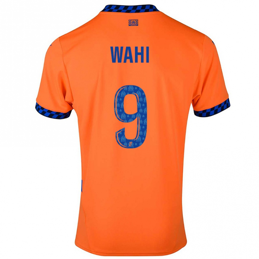 Niño Fútbol Camiseta Elye Wahi #9 Naranja Azul Oscuro Equipación Tercera 2024/25 Perú