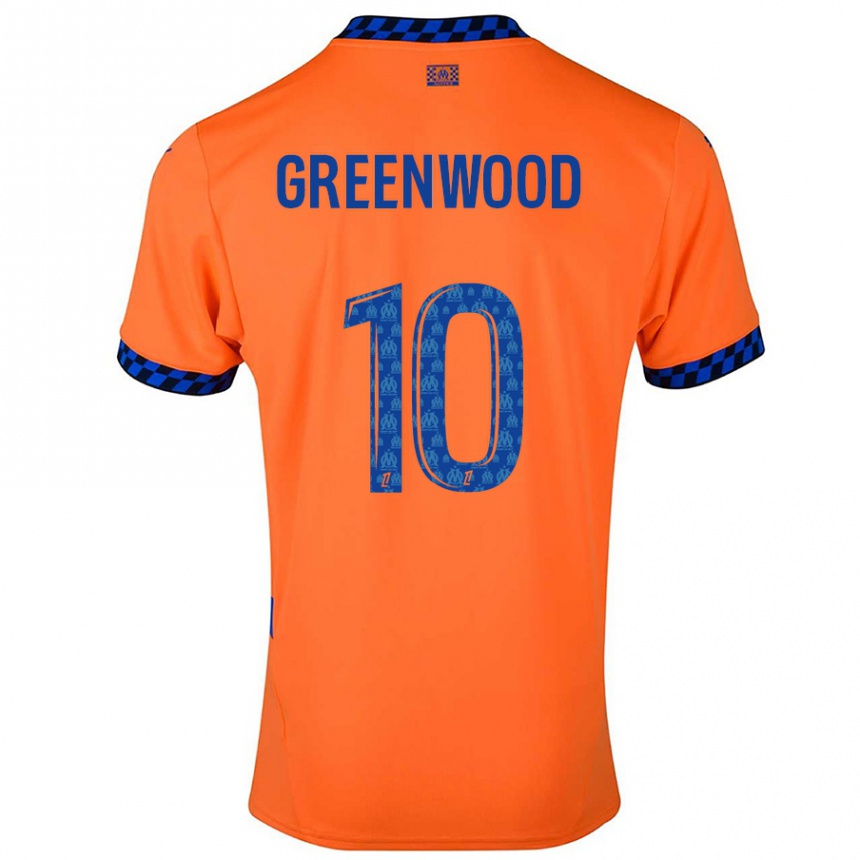 Niño Fútbol Camiseta Mason Greenwood #10 Naranja Azul Oscuro Equipación Tercera 2024/25 Perú