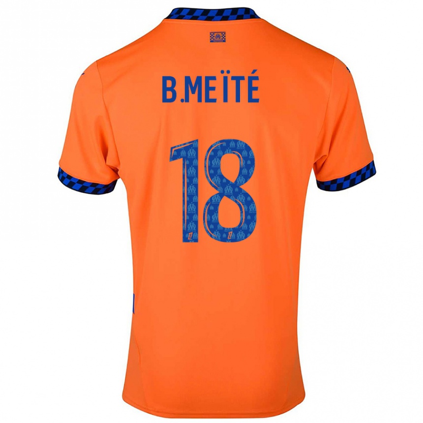 Niño Fútbol Camiseta Bamo Meïté #18 Naranja Azul Oscuro Equipación Tercera 2024/25 Perú