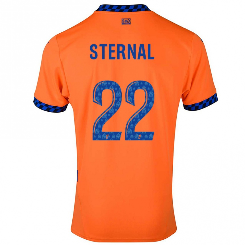 Niño Fútbol Camiseta Enzo Sternal #22 Naranja Azul Oscuro Equipación Tercera 2024/25 Perú