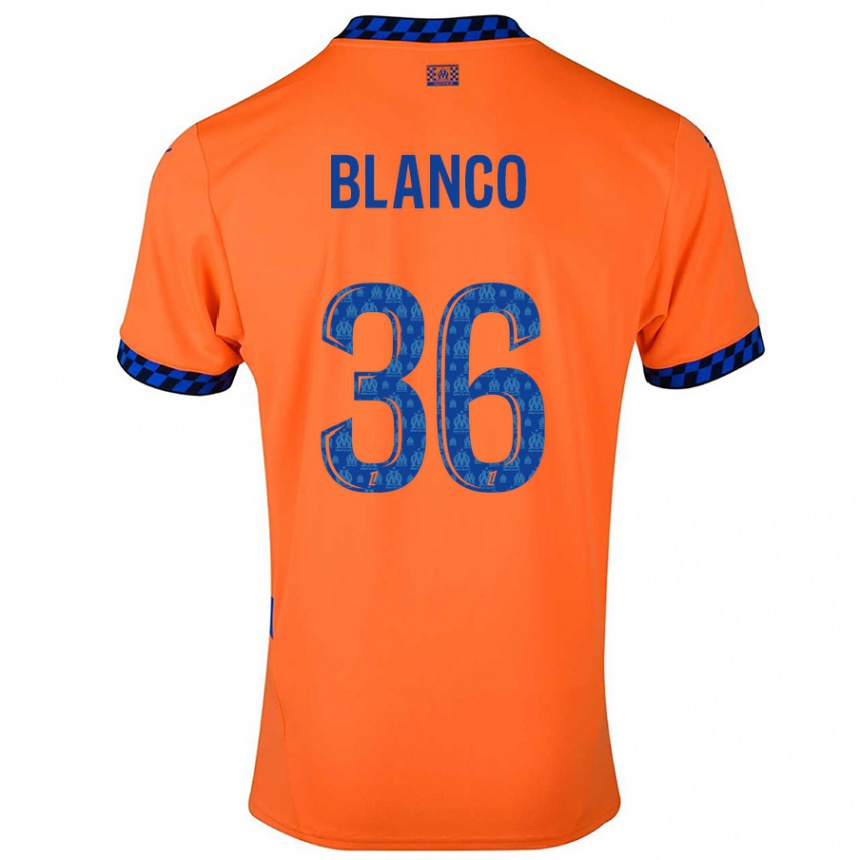 Niño Fútbol Camiseta Ruben Blanco #36 Naranja Azul Oscuro Equipación Tercera 2024/25 Perú