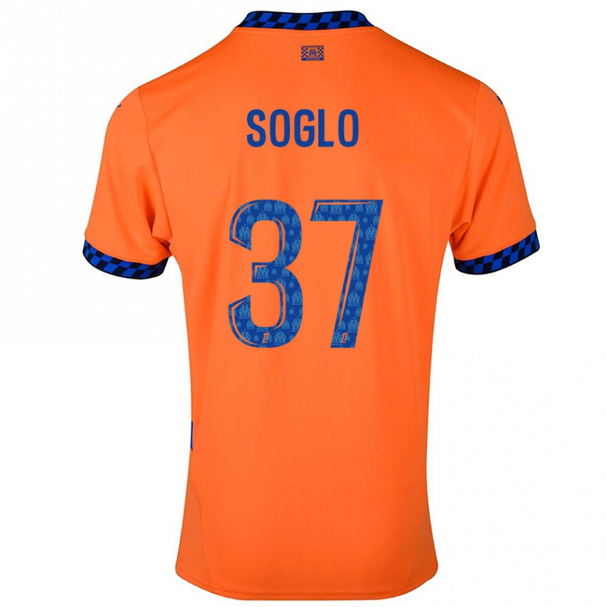 Niño Fútbol Camiseta Emran Soglo #37 Naranja Azul Oscuro Equipación Tercera 2024/25 Perú