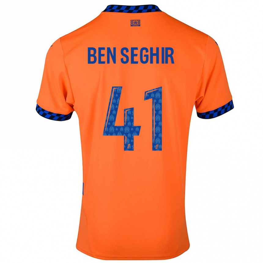 Niño Fútbol Camiseta Salim Ben Seghir #41 Naranja Azul Oscuro Equipación Tercera 2024/25 Perú