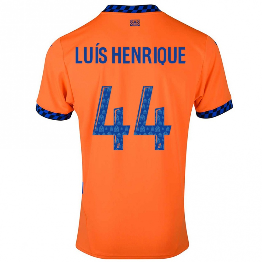 Niño Fútbol Camiseta Luis Henrique #44 Naranja Azul Oscuro Equipación Tercera 2024/25 Perú