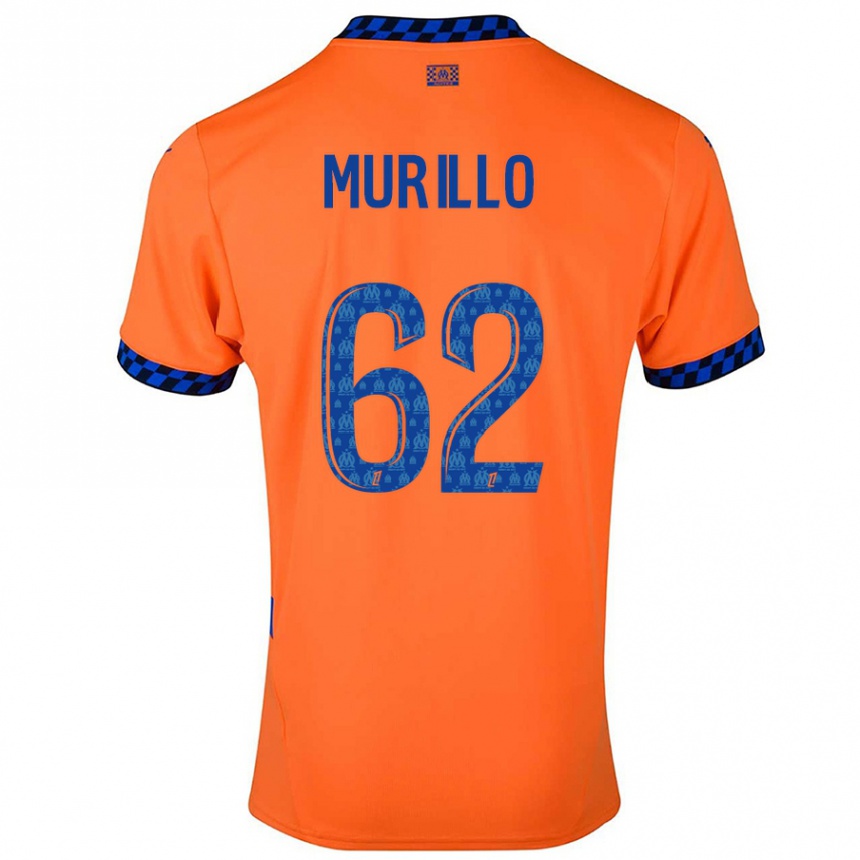 Niño Fútbol Camiseta Amir Murillo #62 Naranja Azul Oscuro Equipación Tercera 2024/25 Perú