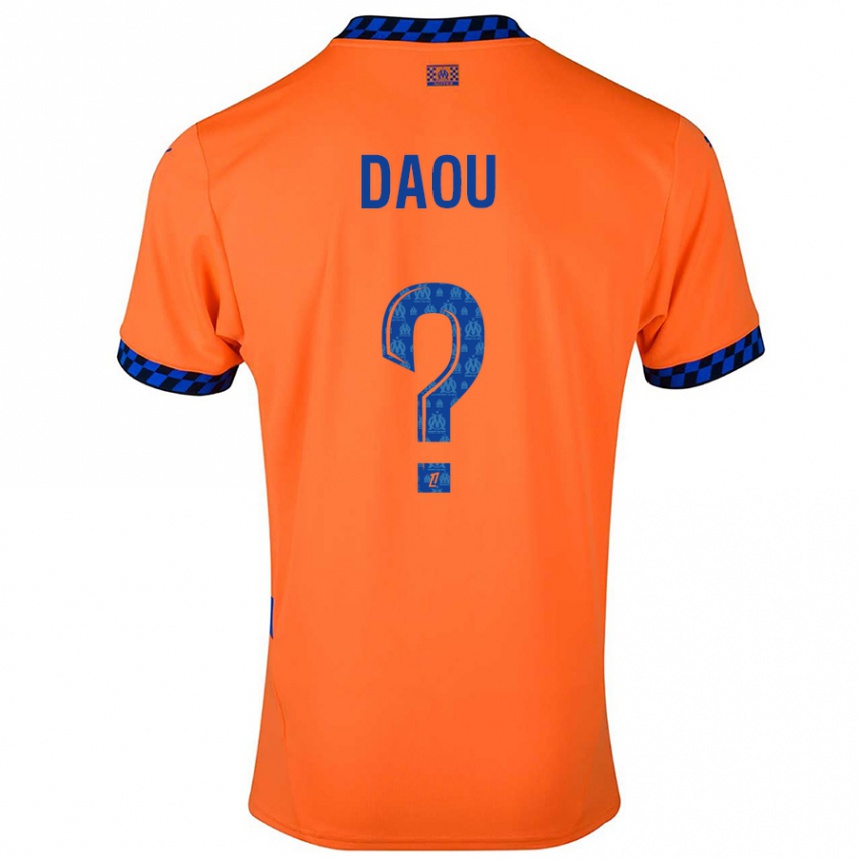 Niño Fútbol Camiseta Raimane Daou #0 Naranja Azul Oscuro Equipación Tercera 2024/25 Perú