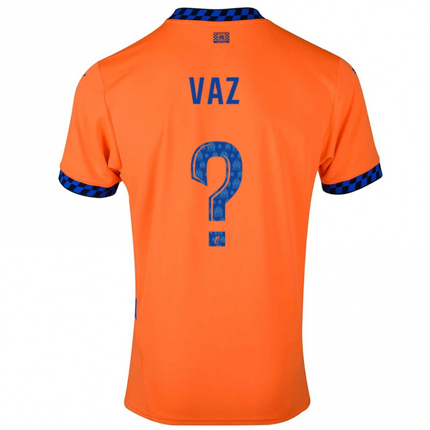 Niño Fútbol Camiseta Robinio Vaz #0 Naranja Azul Oscuro Equipación Tercera 2024/25 Perú