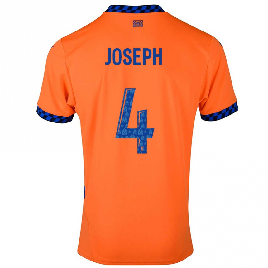 Niño Fútbol Camiseta Tabita Joseph #4 Naranja Azul Oscuro Equipación Tercera 2024/25 Perú