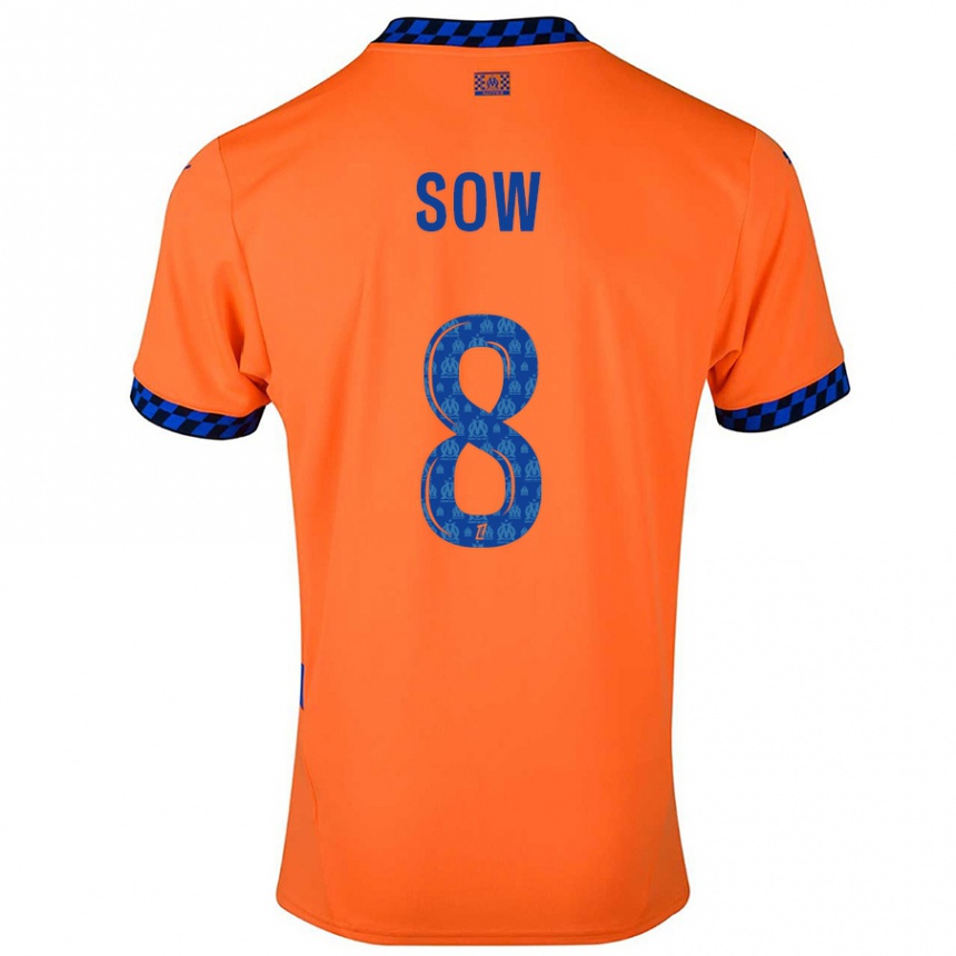 Niño Fútbol Camiseta Mbayang Sow #8 Naranja Azul Oscuro Equipación Tercera 2024/25 Perú