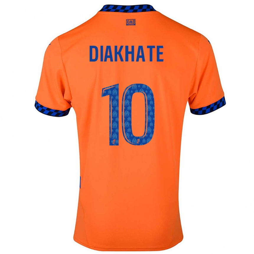 Niño Fútbol Camiseta Ndeye Awa Diakhaté #10 Naranja Azul Oscuro Equipación Tercera 2024/25 Perú