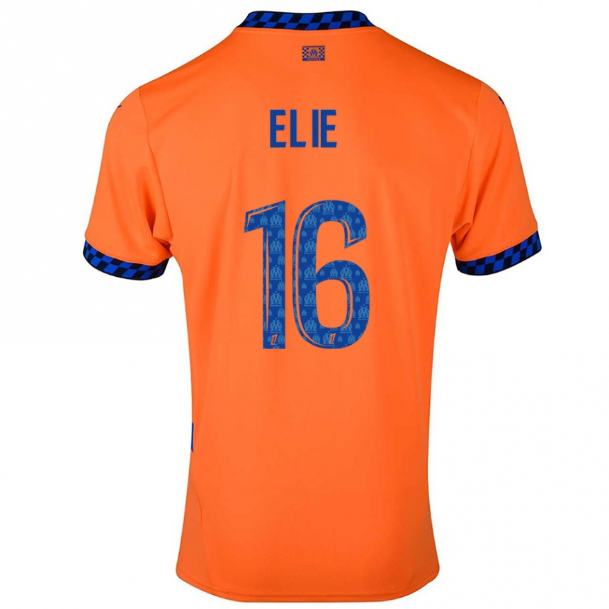 Niño Fútbol Camiseta Anaïs Elie #16 Naranja Azul Oscuro Equipación Tercera 2024/25 Perú