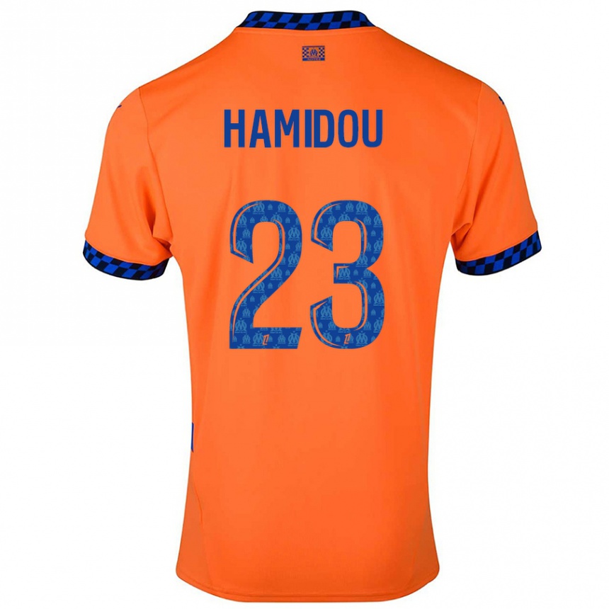 Niño Fútbol Camiseta Jamila Hamidou #23 Naranja Azul Oscuro Equipación Tercera 2024/25 Perú