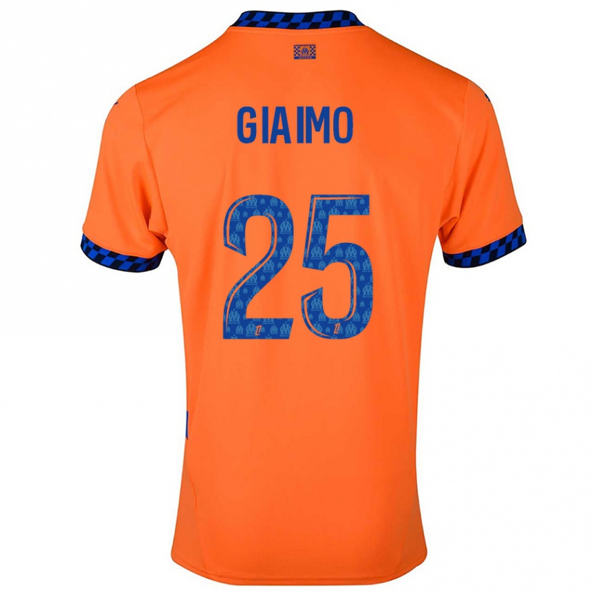 Niño Fútbol Camiseta Carla Giaimo #25 Naranja Azul Oscuro Equipación Tercera 2024/25 Perú