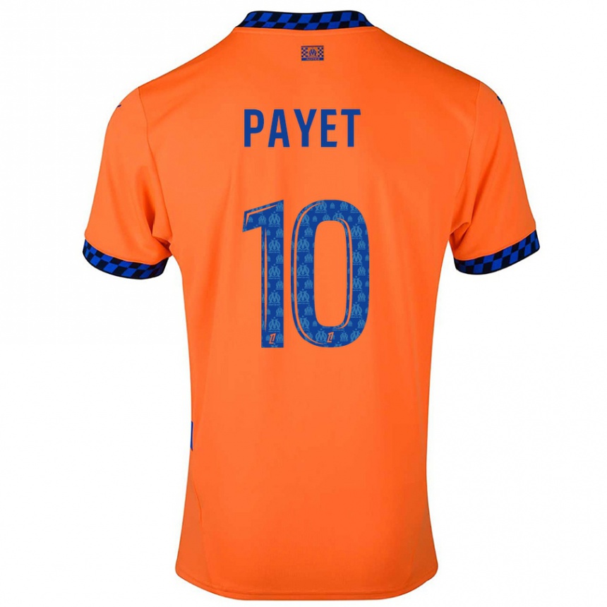 Niño Fútbol Camiseta Dimitri Payet #10 Naranja Azul Oscuro Equipación Tercera 2024/25 Perú